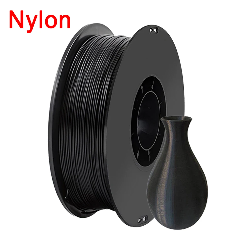 Nylonowy biały filament do drukarek 3D o średnicy 1,75 mm, o wysokiej wytrzymałości na rozciąganie, 250 g, 500 g, 1 kg, nylonowy czarny filament, elastyczny materiał do druku 3D. — zdjęcie produktu 3