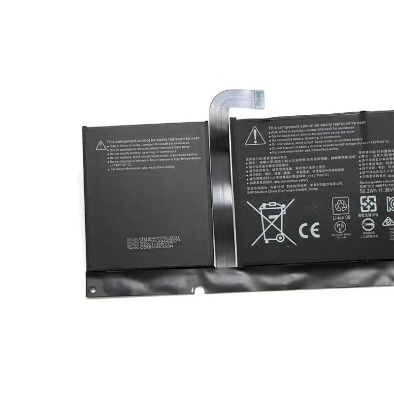 Nova bateria de substituição para laptop, 11.38v 4414mah 96bta016h para microsoft surface pro 8 1982 1983 2021 series tablet dync01