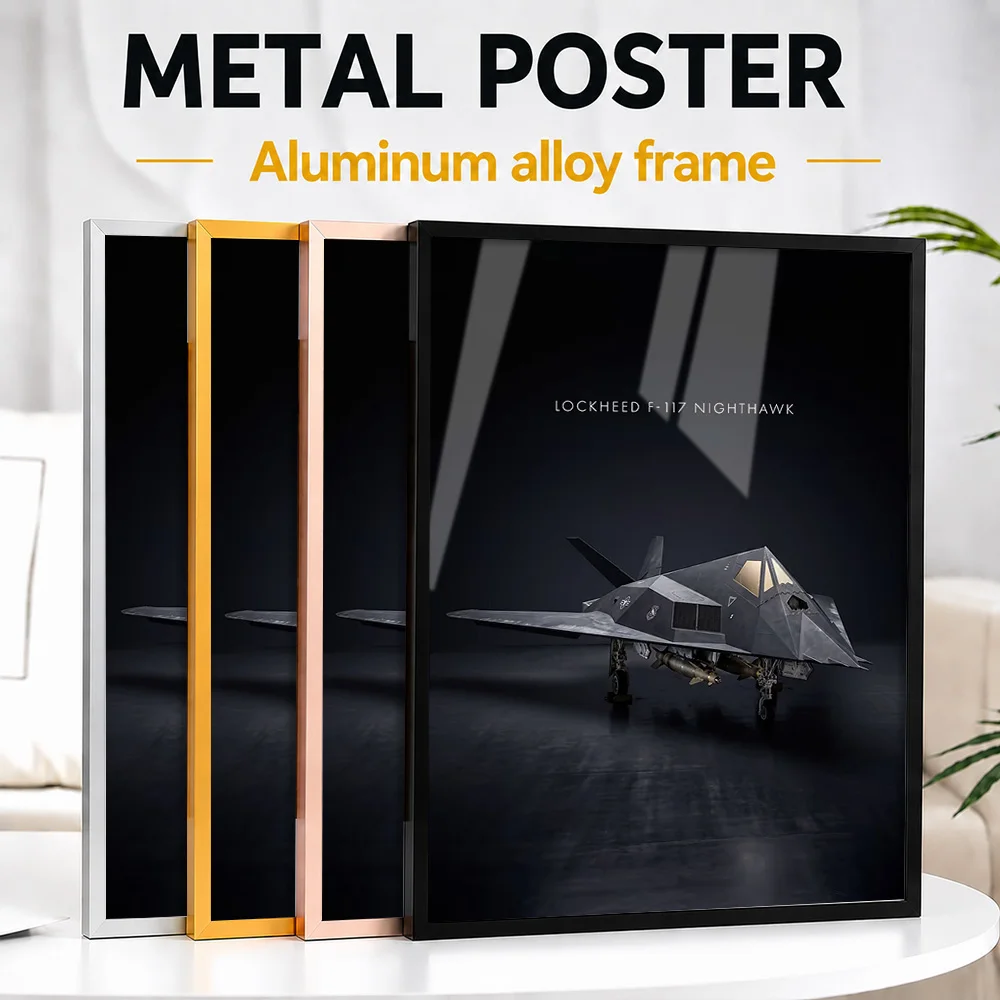 Lockheed F-117 Nighthawk Stealth Aircraft Framed Metal Print Personalized Flight Tribute Wall Art Ideal For Office Or Pilot Gift