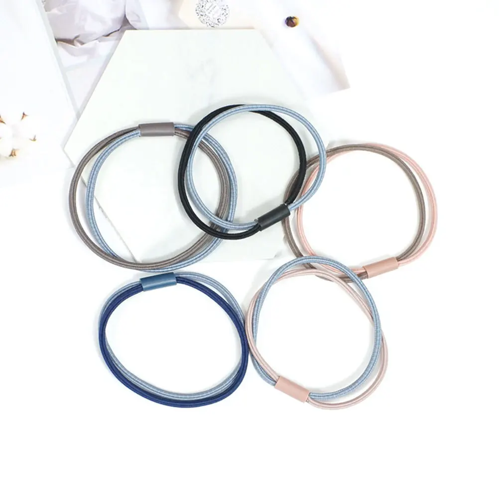 

5 шт. резинки для волос, двойные цветные эластичные резинки для волос, держатели для хвоста, аксессуары для женщин и девочек, модная повседневная одежда, подарок