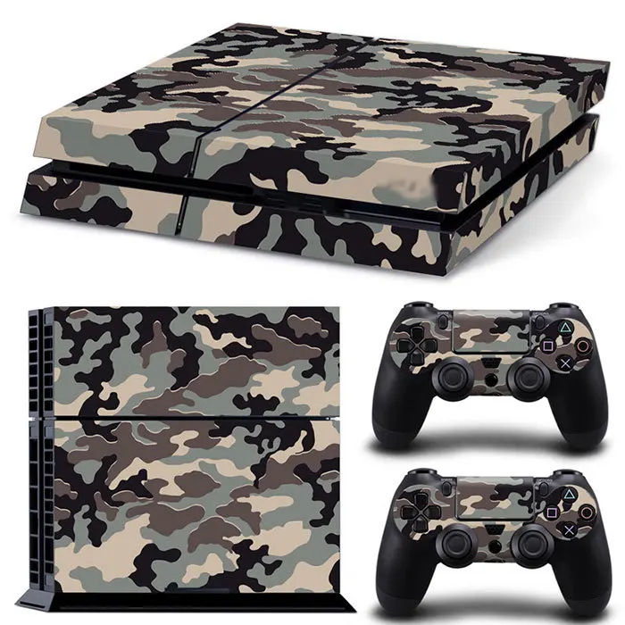Digital Camouflage Skin for PS4 Military Tactical Theme Anti-Bubble PVC & Scratch-Resistant Matte Coating Console+Controller Set