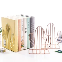 1 Pair Iron Love Shaped Book Stand Study Accessories Book Storage Rack Holder Bookends for Office Home School Organizer Supplies