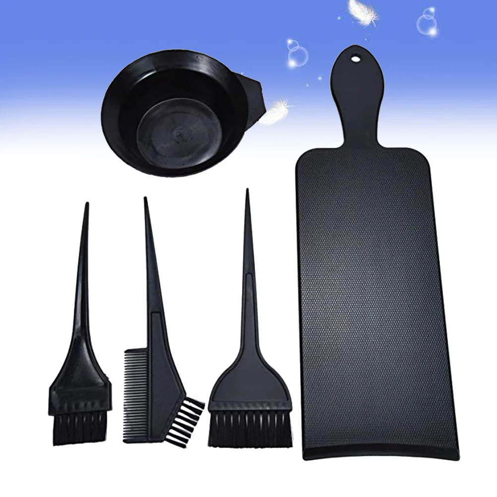 مجموعة أدوات تلوين الشعر مكونة من 5 قطع، مجموعة أدوات الصالون الأساسية بدون تجربة فوضوية، ملحقات صبغ الشعر للاستخدام المنزلي، لوحة تلوين