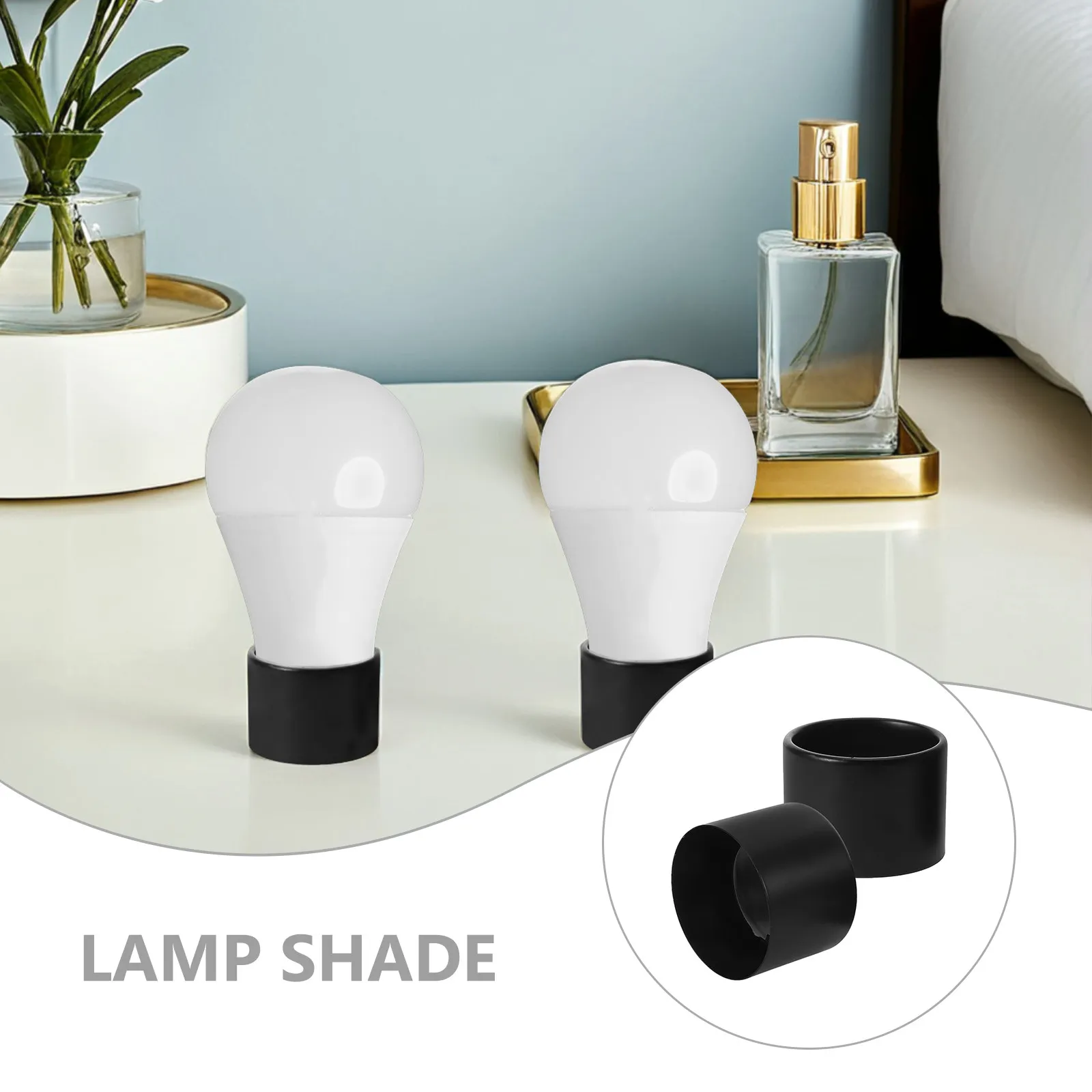 

4Pcs Card Buckle Lamp Shade Rings Metal Socket Collar Black 2.08x2.08x1.57in Universal Lampshade Holder Replacement Fixture