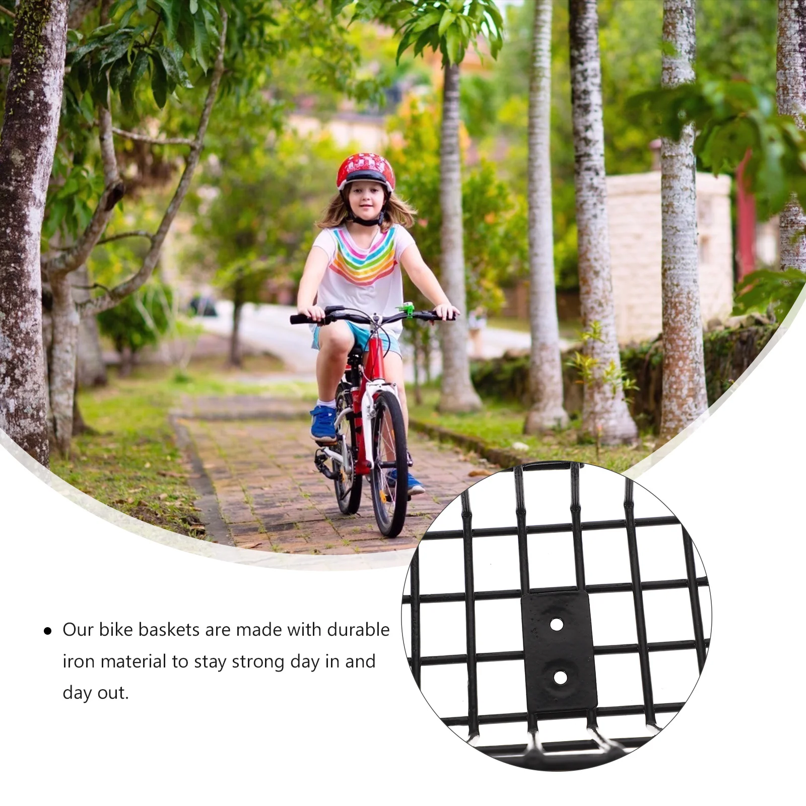 

1Pcs Front Bike Basket for High Capacity Iron Made Waterproof Rain Resistant Stable Mounting School Bag Grocery Carrier