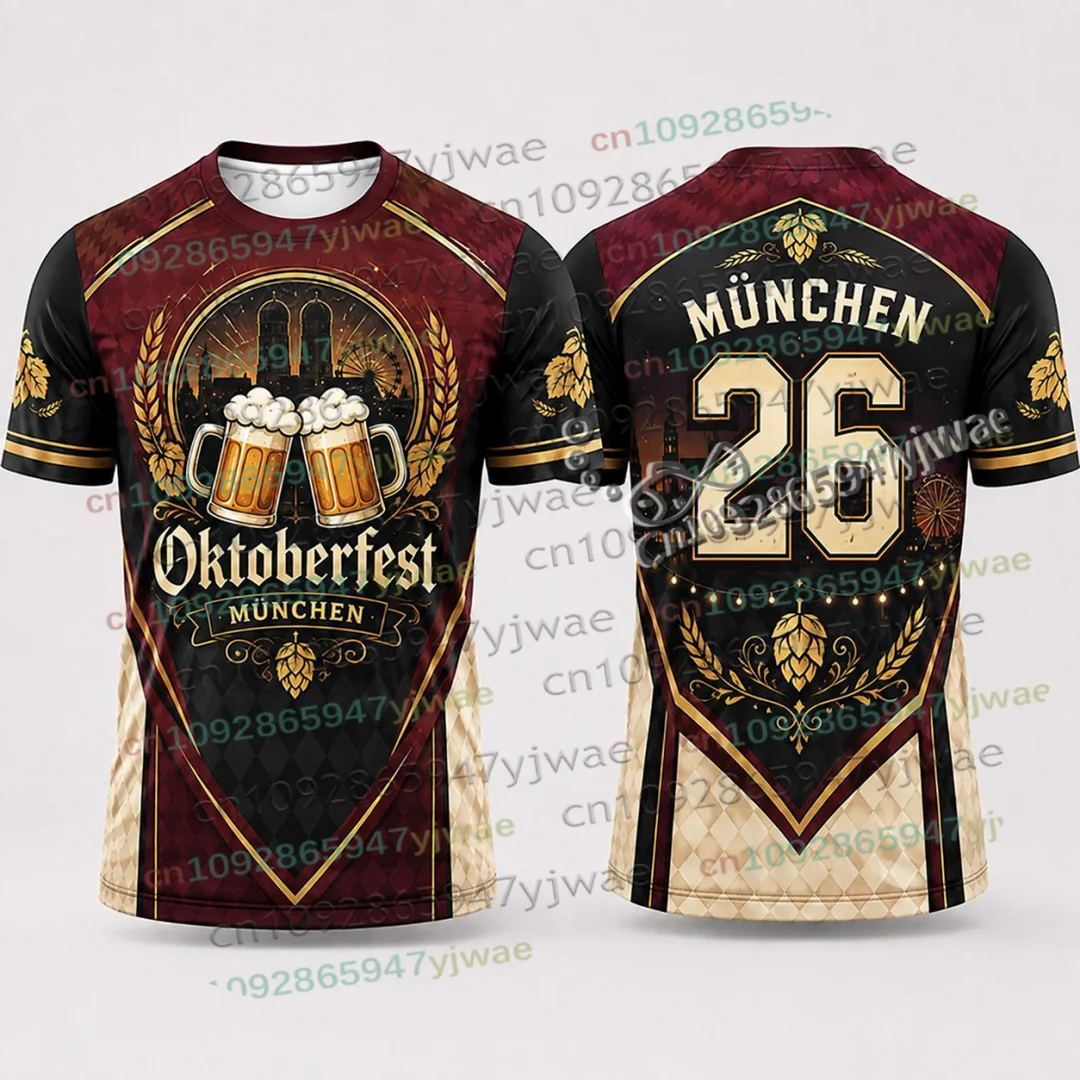 Autumn Funny German Munich Oktoberfest Shirt Beer Festival Streetwear Tees Vacation Party Casual Tops Women's Men's Beach Tshirt