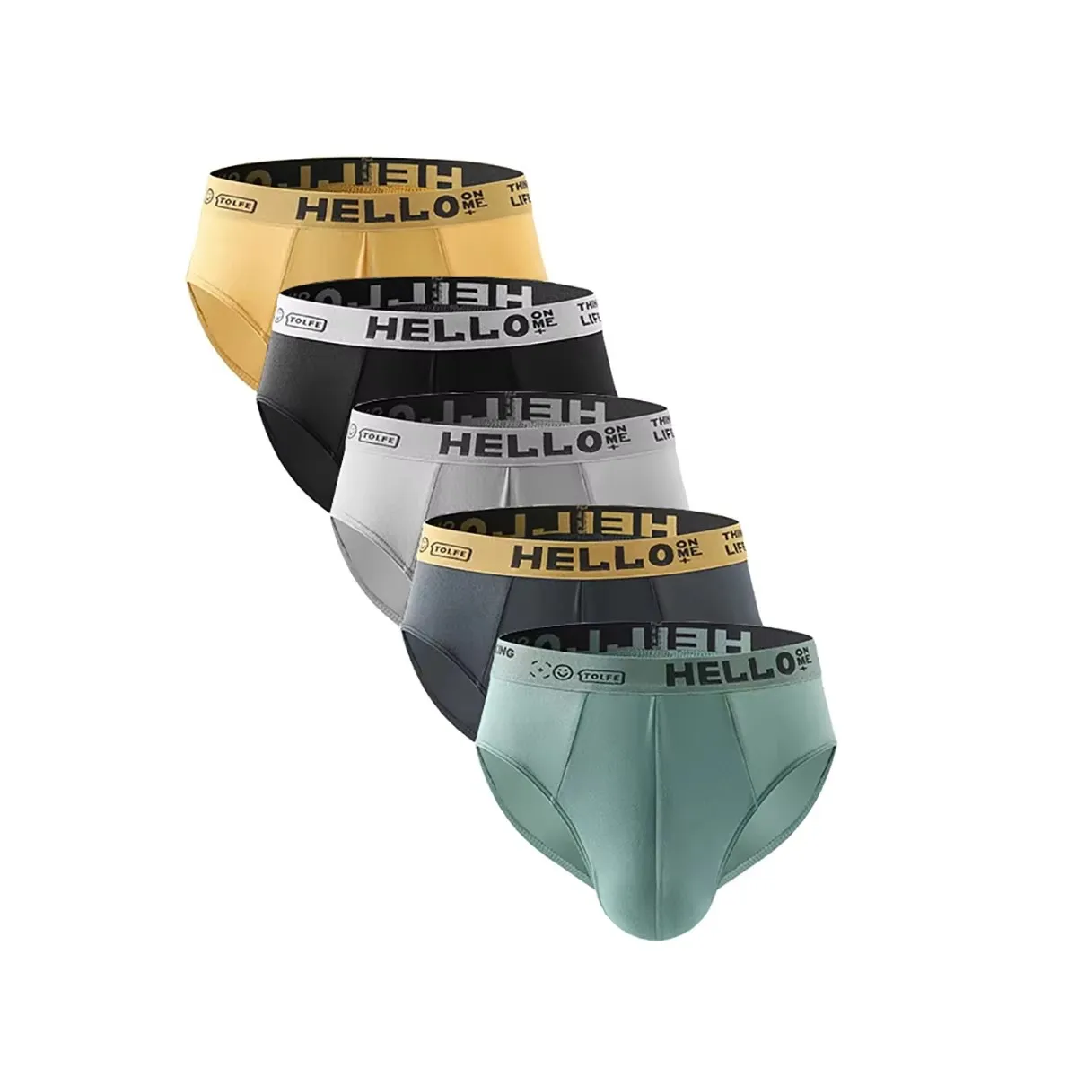 5Pcs Soft Men's Panties L-4XL Sports Personality Boxers Underpants T Underwears Breathable Large Size Panties Briefs