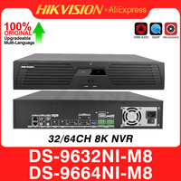 Hikvision Network Video Recorder DS-9632NI-M8 DS-9664NI-M8 8K 2U 32/64CH NO POE 8SATA NVR 32MP H.265 RAID for Surveillance