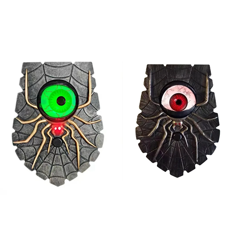 LED Halloween Decorations Doorbell Decor Light Glowing One-Eyed Spider Doorbell With Sound Party Decoration