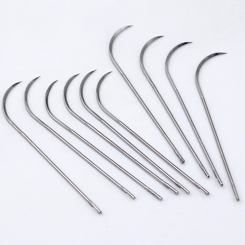 10 Pcs Farm Animals Veterinary Suture Needle Pig Cattle Sheep Poultry Beast with Suture Needle Surgical Needle Livestock Tools