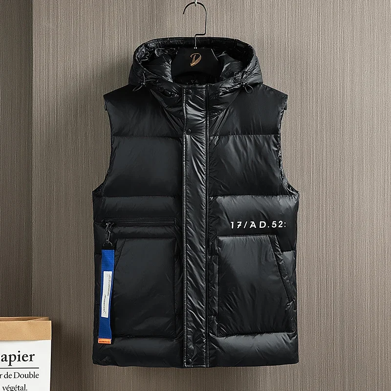 

Fashion Simple Big Pocket Design Loose Version Fabric Comfortable Skin Friendly Down Vest Warm Hooded Down Vest Warm Windproof