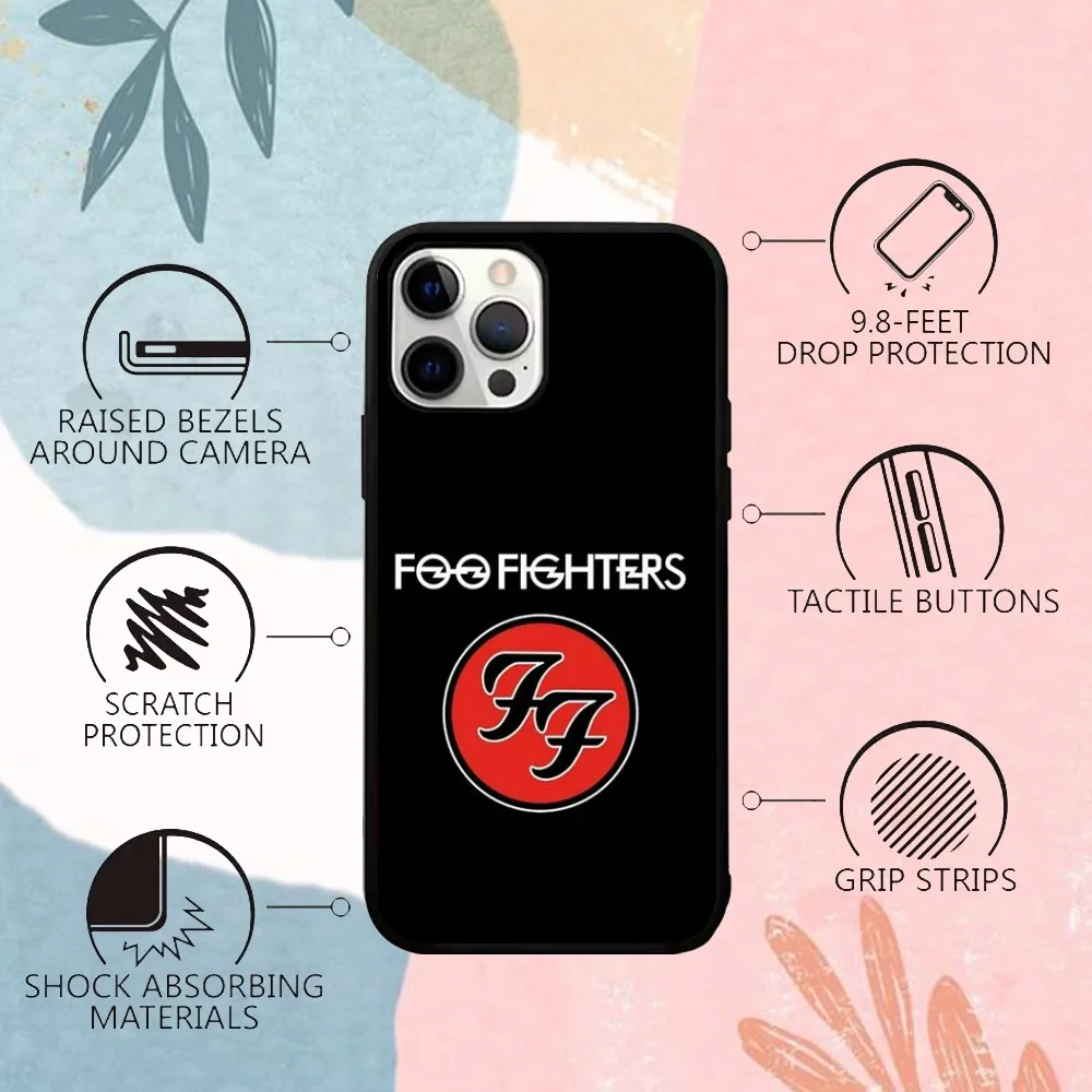 F-foo f-fighters funda de teléfono para IPhone 15 14 13 Pro Max 11 12 Mini Alex Mirror para Magsafe cubierta de carga inalámbrica