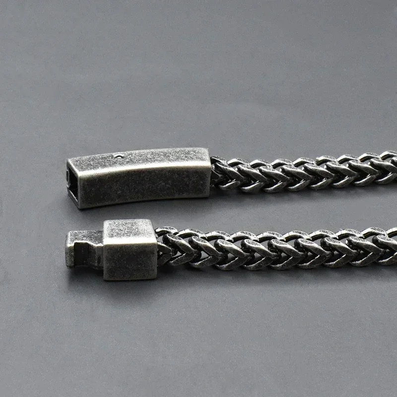 Stainless Steel Spring Clasp Chain Bracelet for Men Double Franco Link Chains Bracelets Armband Male Jewelry image 3