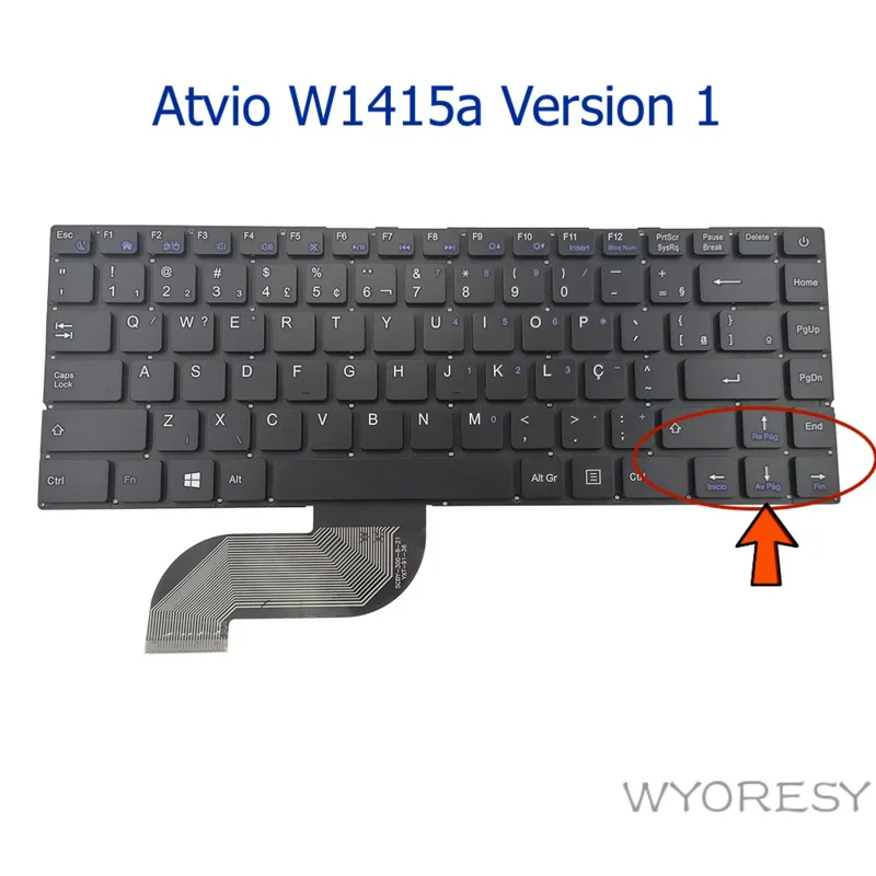 US SP LA PT-BR Keyboard for Atvio W1415a Laptop Mb30011007 Yj-961 MB27716023 Spanish Latin Brazil Notebook Keyboard Portuguese