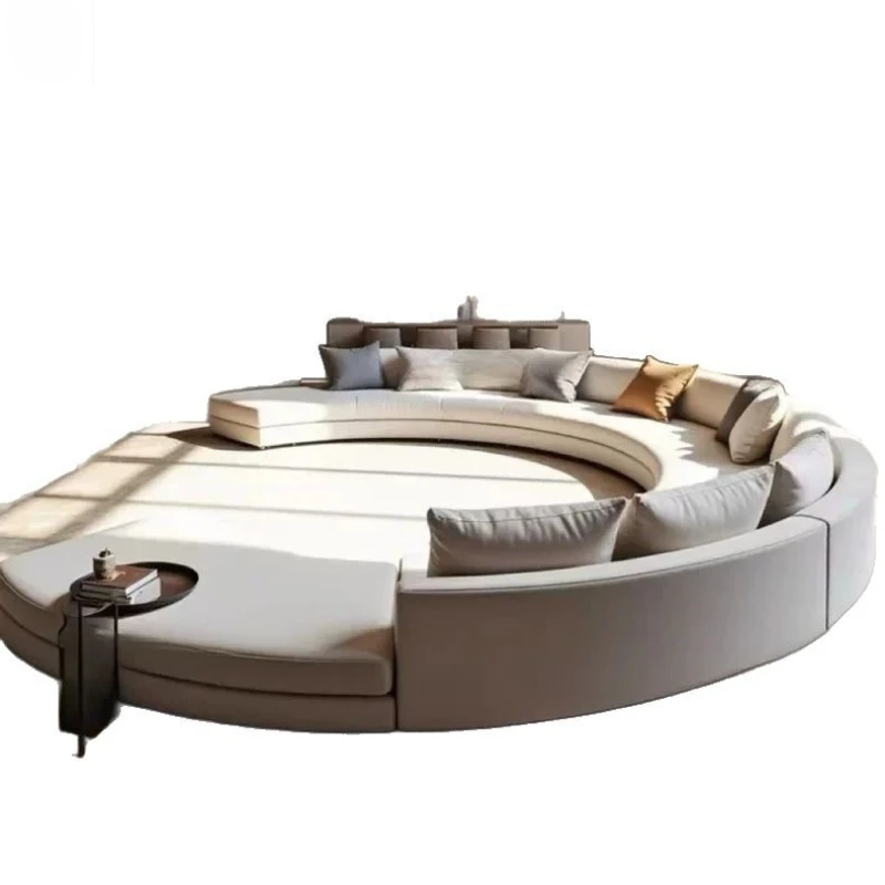 

Nordic light luxury curved fabric sofa combination simple villa living room hotel lobby lounge area