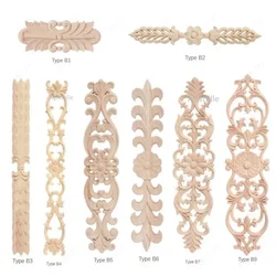 Antique Onlays Moulding Wood Decals for Wall Wooden Appliques for Furniture Home Decoration Accessories Wood Figurines for Decor