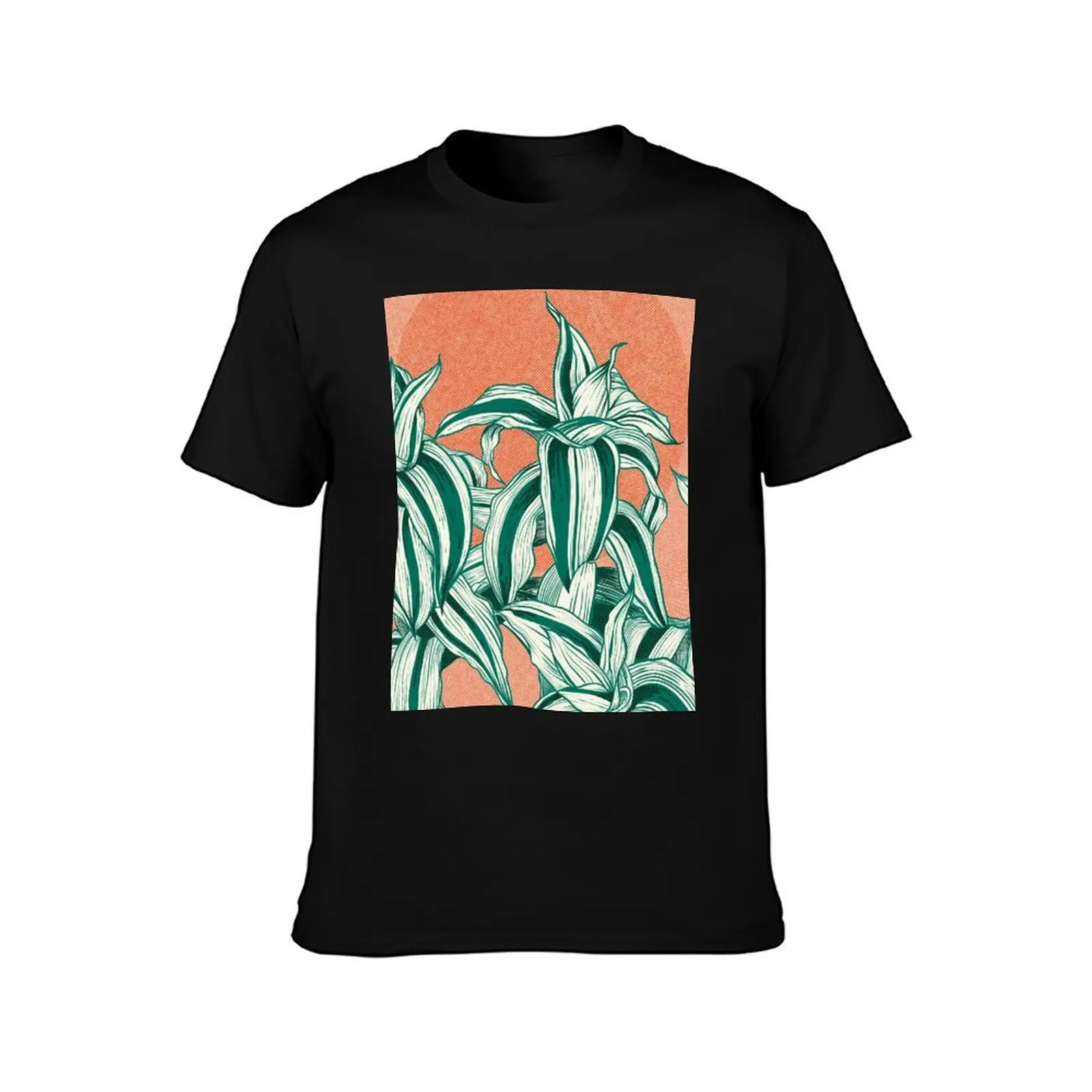 Sunset between leaves T-Shirt Anti-Wrinkle Short Sleeve T-Shirt