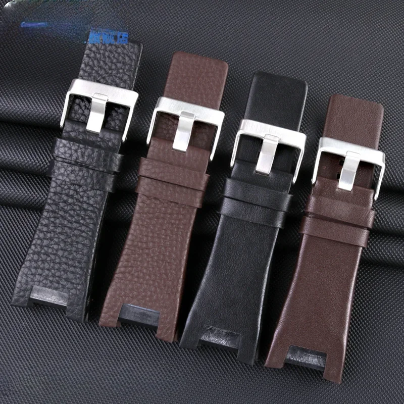 For Diesel Watchband Dz4246 Dz1273 Dz1216 32mm Men's Exquisite Workmanship Concave Interface Genuine Leather Watch Strap