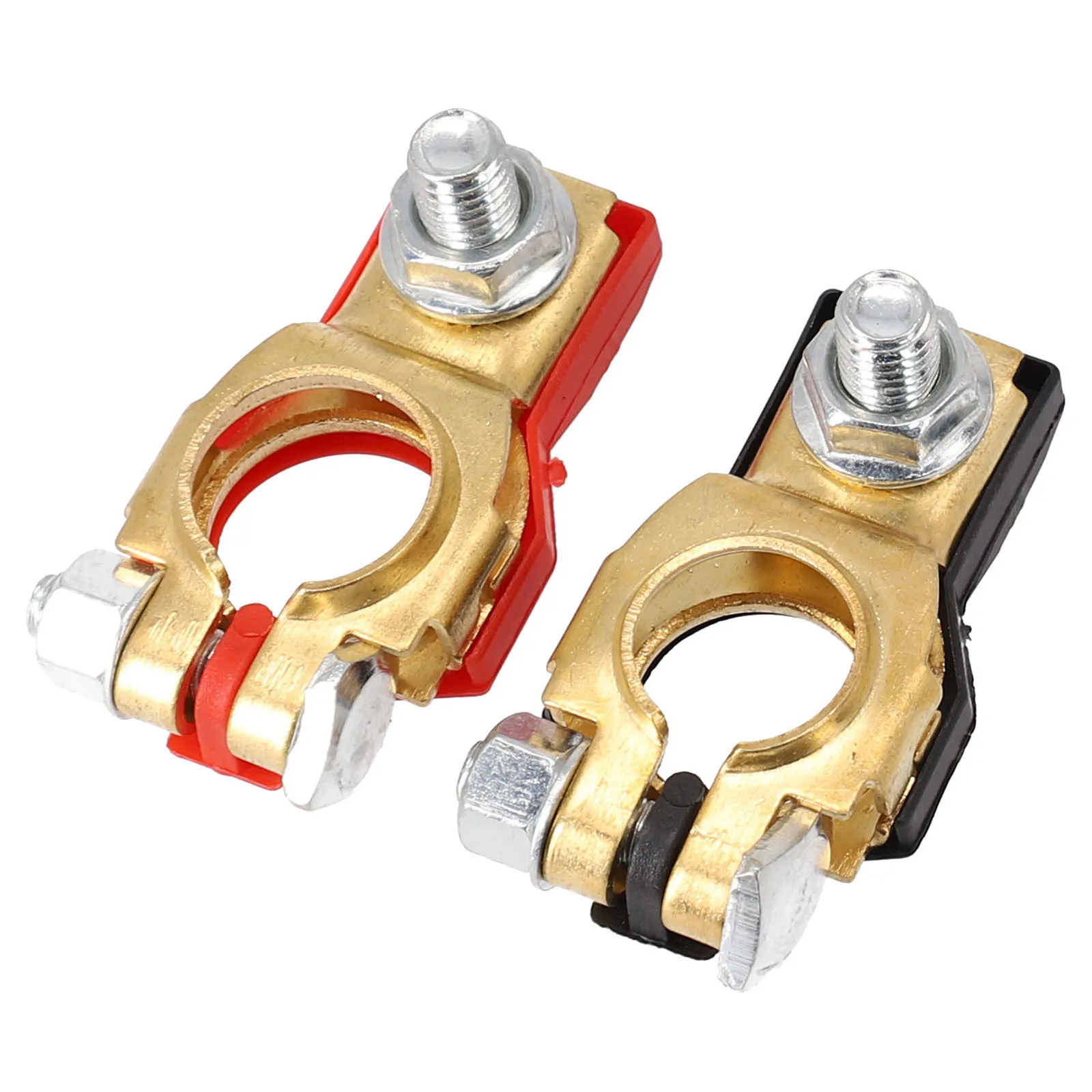 2pcs Car Battery Terminal Wire Cable Clamp for Quick Release Connector For 12V 24V Positive+Negative Battery Plates Car