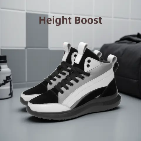 Chaussures rehaussantes montantes chaussures rehaussantes hauteur augmenter chaussures hommes hauteur augmenter semelle intérieure 6CM 8CM 10CM baskets chaussures