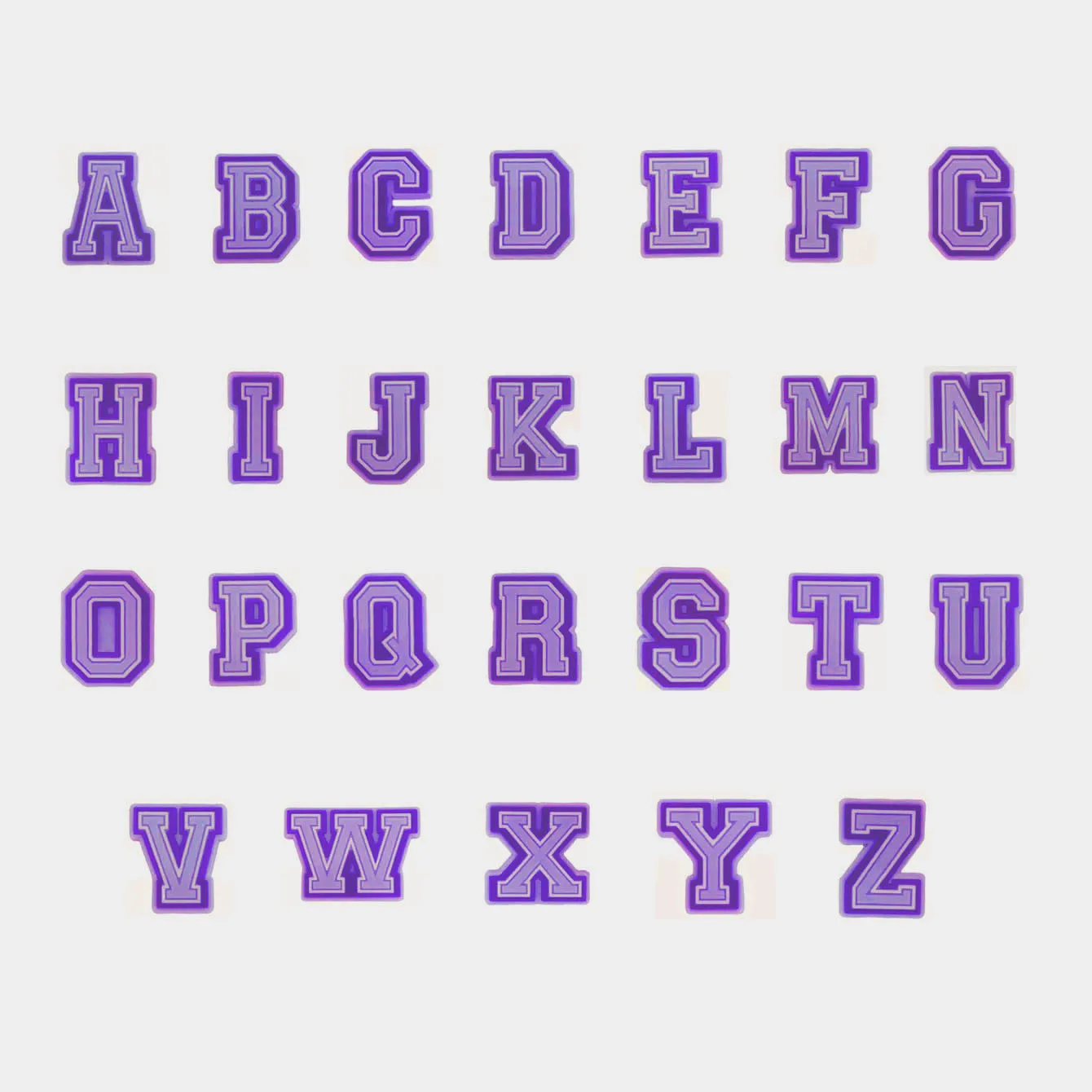 Hot Sale 1Pcs Purple Letter Shoe Charms Decorations for Crocs Accessories Clogs Bubble Slides DIY Shoe Pins Women Party Gifts image 3