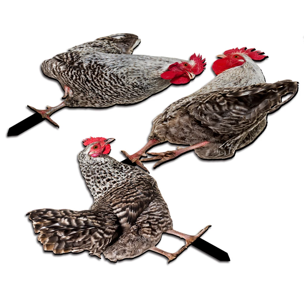 

3Pcs Chicken Yard Stake Decor Garden Acrylic Lawn Insert Yard Ornament Outdoor Decoration Garden Chicken Insert