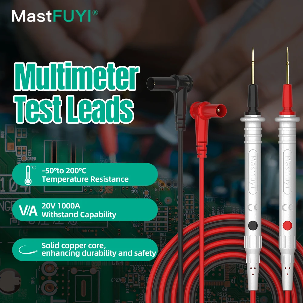 

MASTFUYI FY-S47 Multimeter Pen Test Pen Probe Silicone Pen Extended Anti-scald and Anti-Fuse Multi-purpose Pen Gold-plated Probe