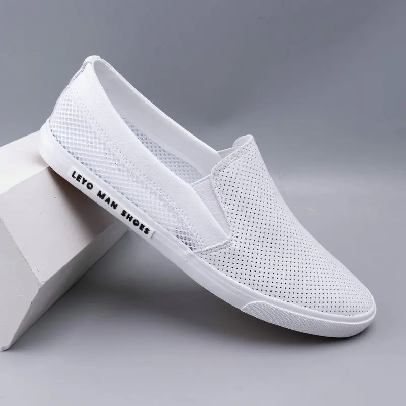 

Men's Summer New Slip-On oes Breathable Hollow out Casual Leather Panel oes Lazy Man's oes Airy Single oes Faionabl...