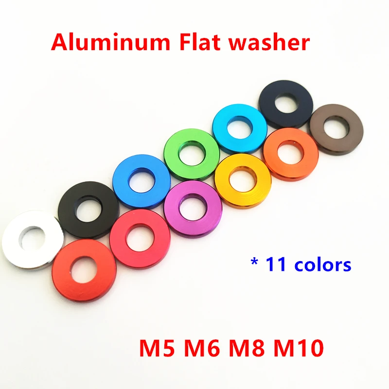 10pcs M5 M6 M8 M10 aluminum flat washer gasket anodized corlorful aluminum plain washer for RC Model Parts