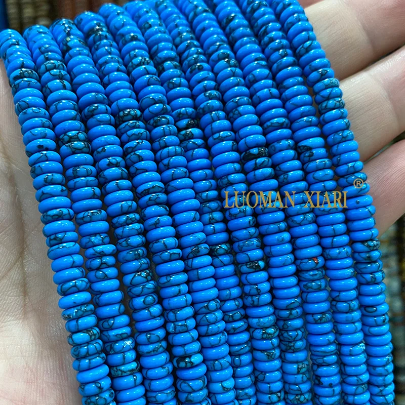 2x6MM Platte Ronde Natuursteen Kralen Labradoriet Agaat Jasper Turquoise Kristal voor Sieraden Maken Diy Armband Accessoires 15''