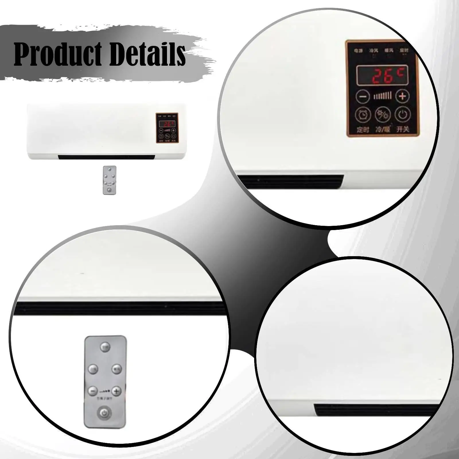 Mini Split Air Conditioning Wall Unit Small Portable Quiet Timer ABS Material Heat Cool Device for Home Room Apartment Indoor