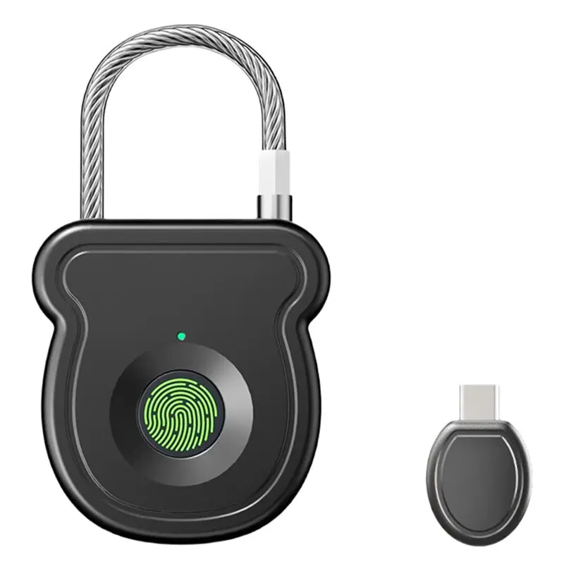 B24B Backpack Safety Lock Camping Electronic Lock Unlock Fingerprint Lock Portable Keyless Lock Gym Locker