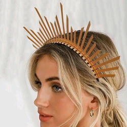 Crowns Tiaras Headband Queen's Goddess Halo Halloween Costume Headwear Party Cosplay Headgear Jewelry Accessories