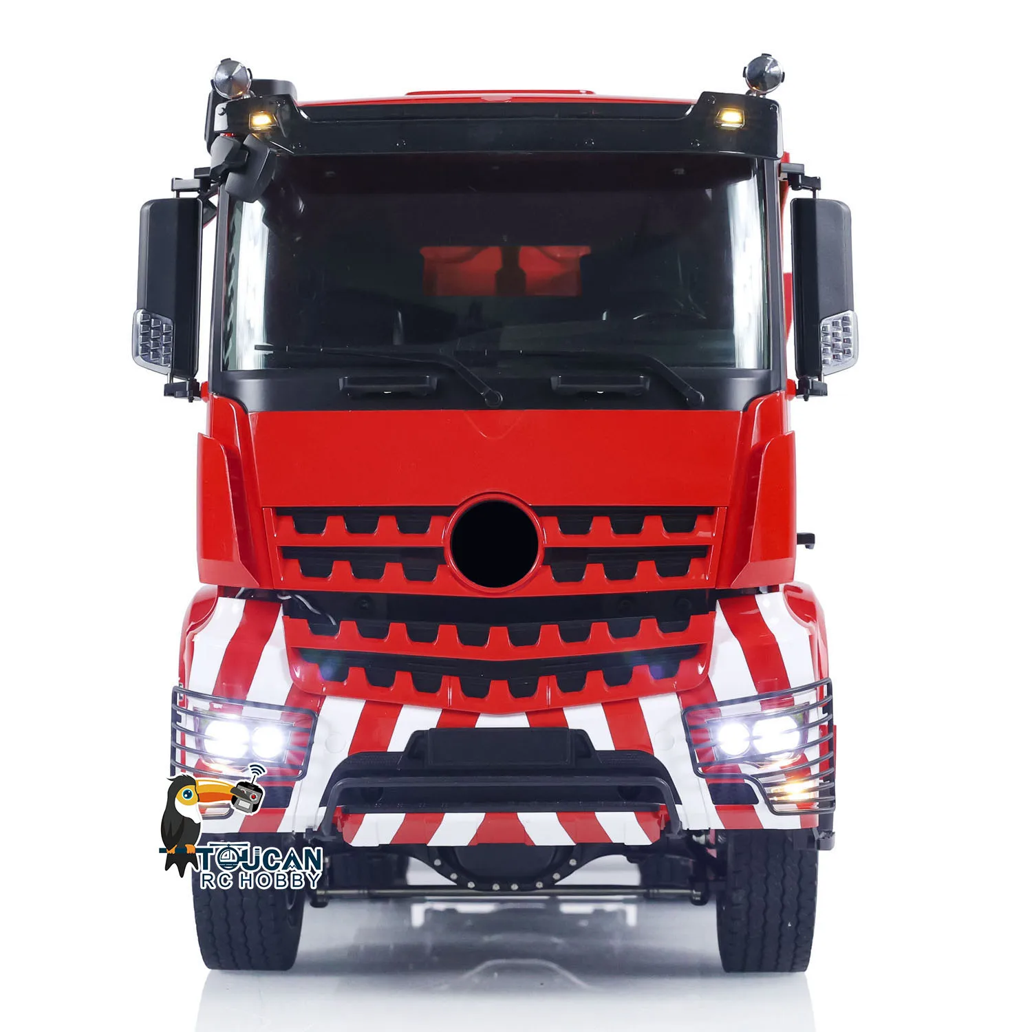 1/14 Bilancia 8x8 RC Idraulico Pieno Autocarro con cassone ribaltabile Radiocomando Dumper Modello di Auto Trasmissione a 3 velocità Luce Suono Set Giocattolo