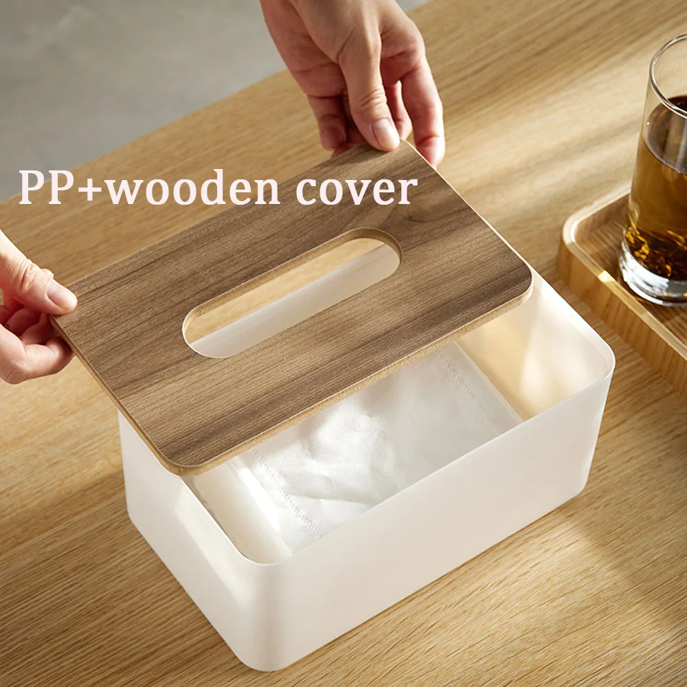 Japanese Minimalist Wooden Cover Desktop, Home Tissue Box, Storage, Paper Drawer, Car Gift