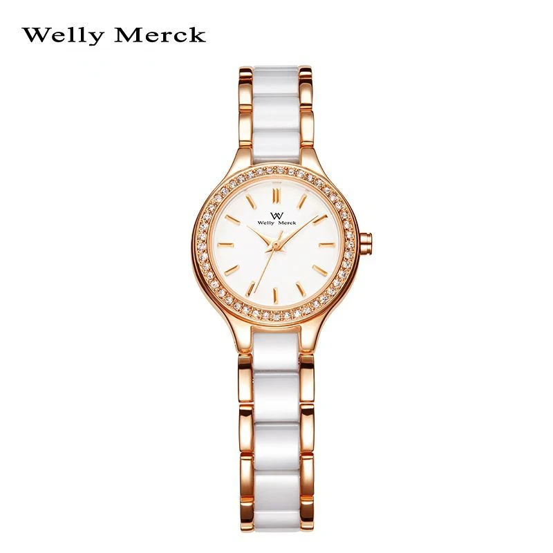 Orologio da donna ufficiale autentico Welly Merck, orologi al quarzo alla moda di fascia alta da donna