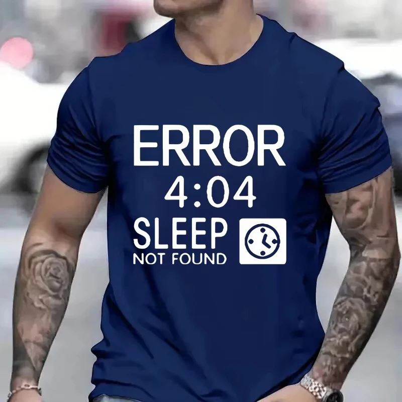 Artistic Computer 404 Error Not Found T Shirt Funny Birthday Gifts for Men Coder Geek Programmer T-shirt Summer Casual Tee Tops