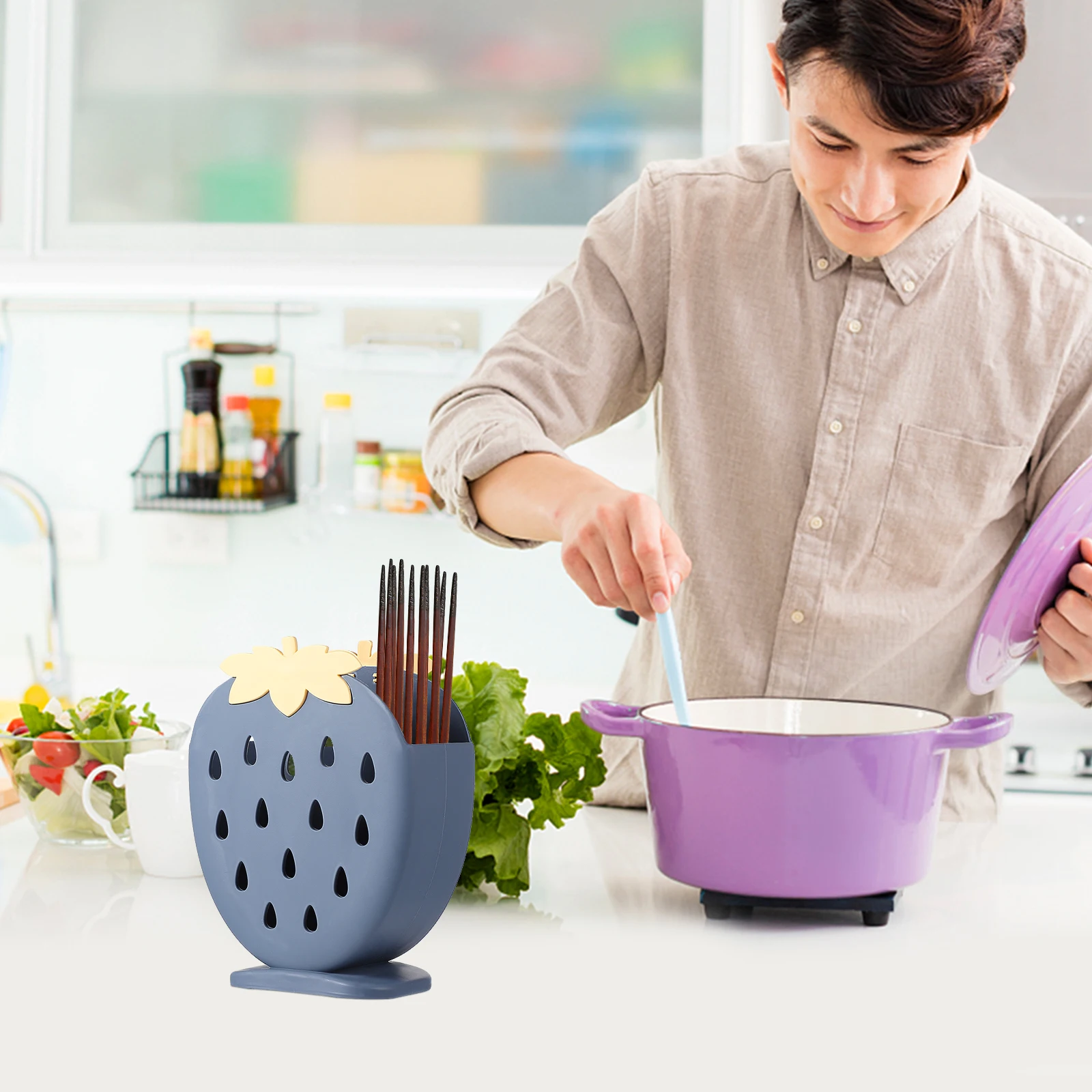 

2PCS Plastic Kitchen Storage Basket Draining Rack Cutlery Holder Even Wall Hanging Desktop Tool Keeps Table for Home