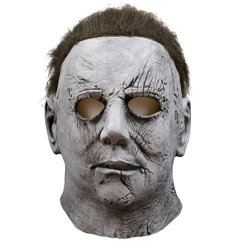 Michael Myers Latex Helmet Halloween Cosplay Scary Creepy Demon Evil Killer Costume Prop Adult Full Face for Men and Women