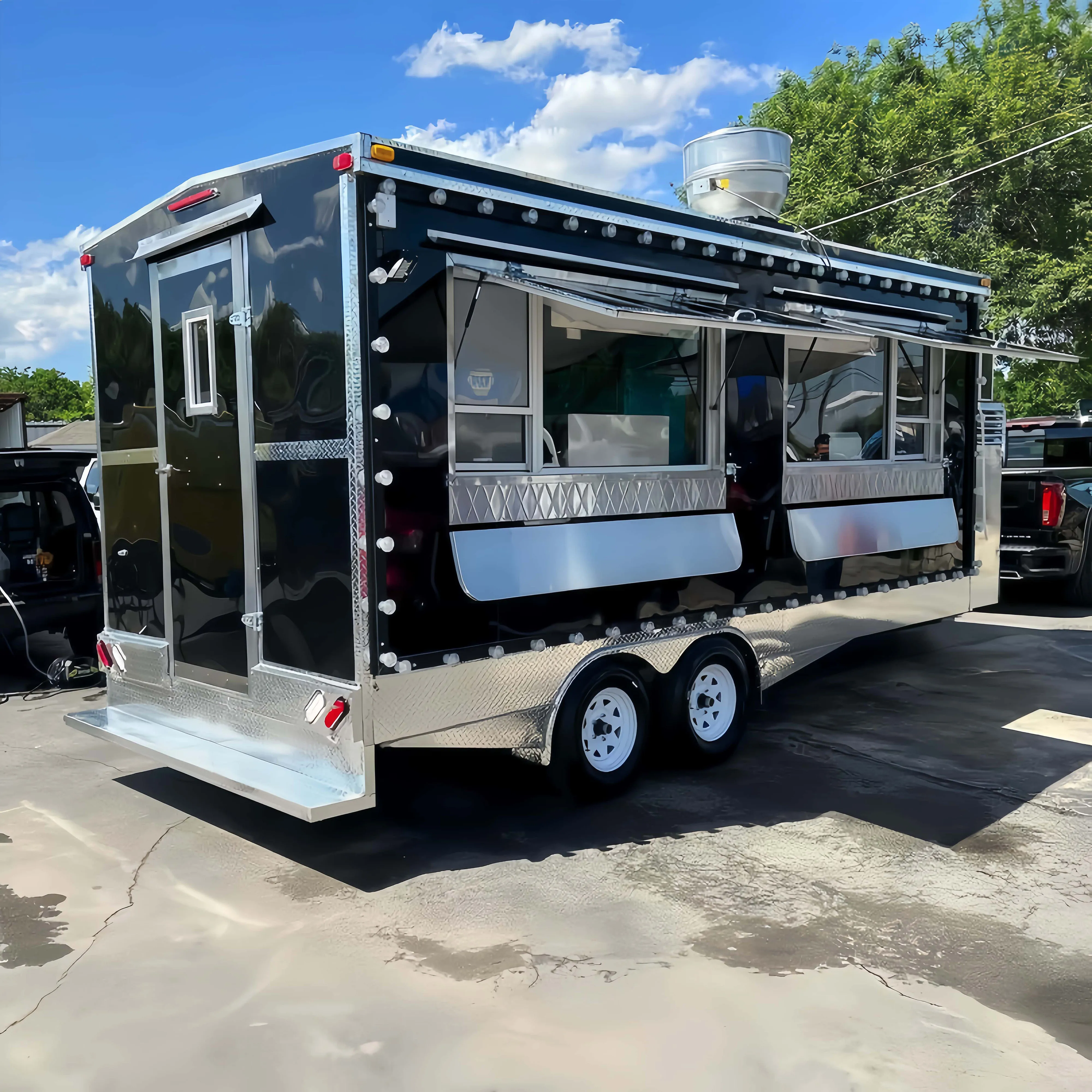 

Consession Pizza Cart Food Truck Trailer Customizable Mobile Food Trailer Snack Ice Cream Cart Coffee Bar