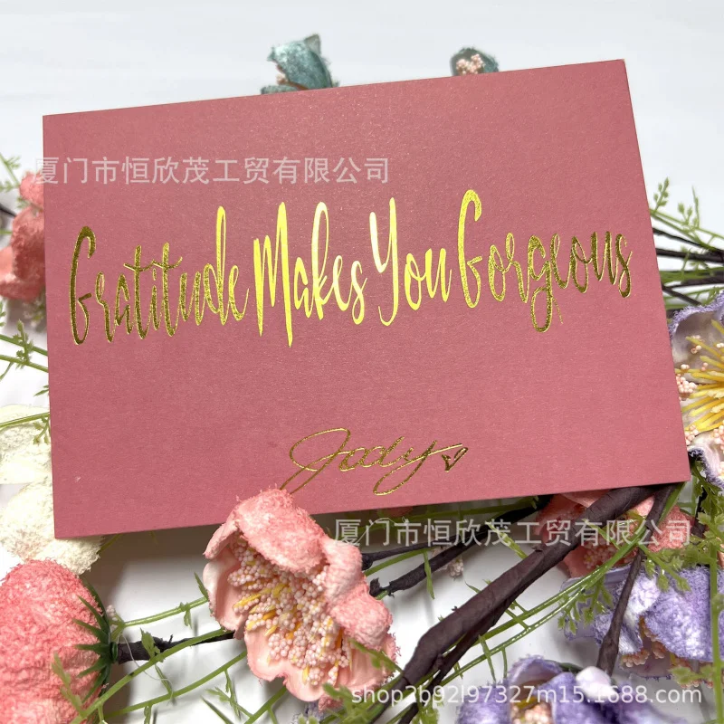 Customized Small Design Custom Hot Stamping Thank You Card Wedding Invitation Card Business Car