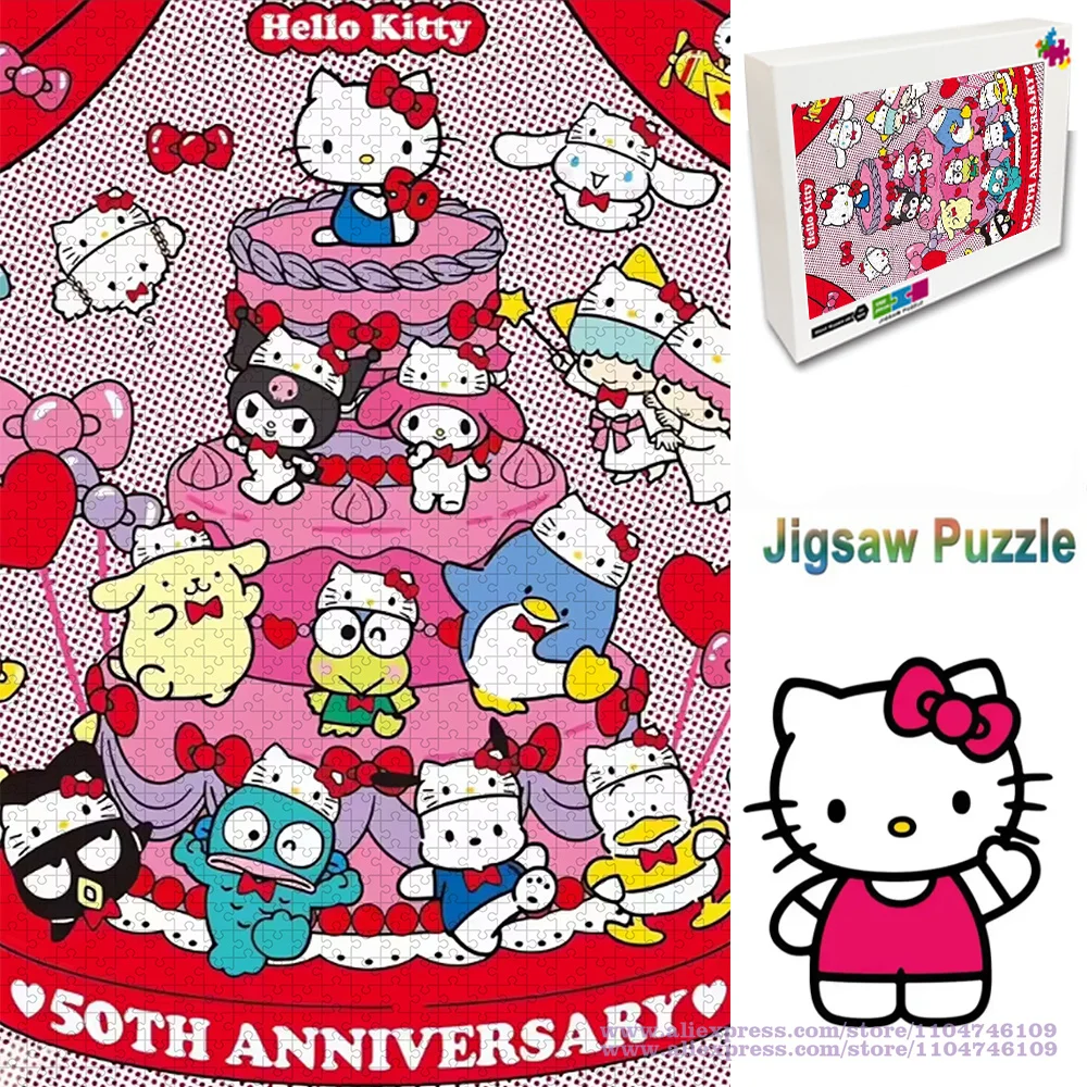 

Sanrio Hello Kitty Puzzle Jigsaw 108/200/300/500/1000/1500Pcs 50Th Anniversary Characters Collection Intelligence Puzzles