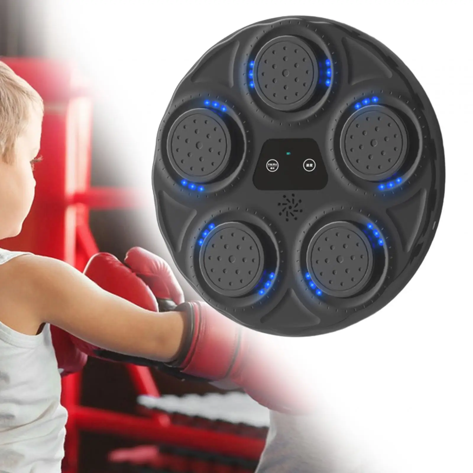 Electronic Boxing Machine Music Boxing Target Wall Mounted Lighted Boxing Trainer Punching Pad for Martial Arts Reaction Home