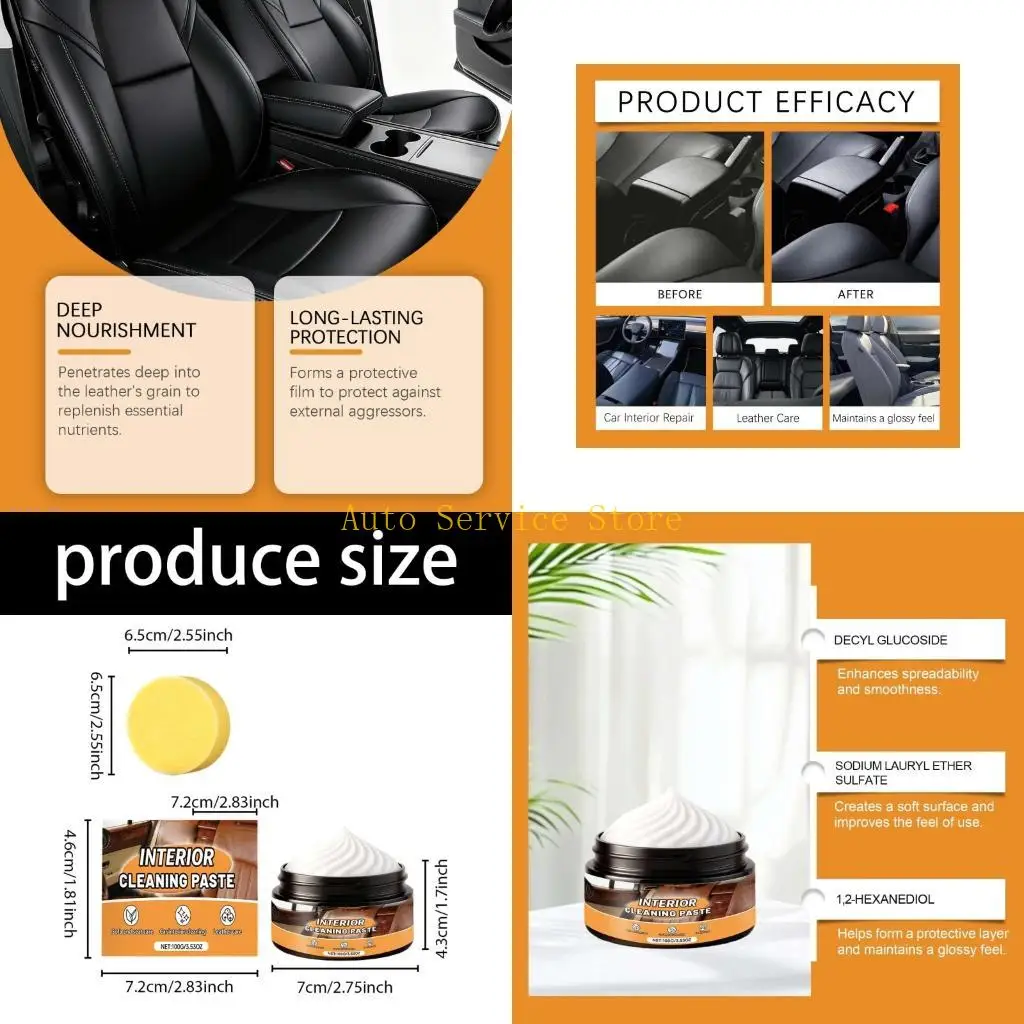 

462A 100g Leather Conditioner Cream Multifunction Leather Restoration Paste for Vehicle
