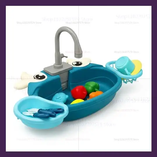 Speelkeukenset voor kinderen met gesimuleerde vaatwasser, gootsteen, elektrisch circulerend water, speelgoed voor jongens, meisjes en kinderen, rollenspel