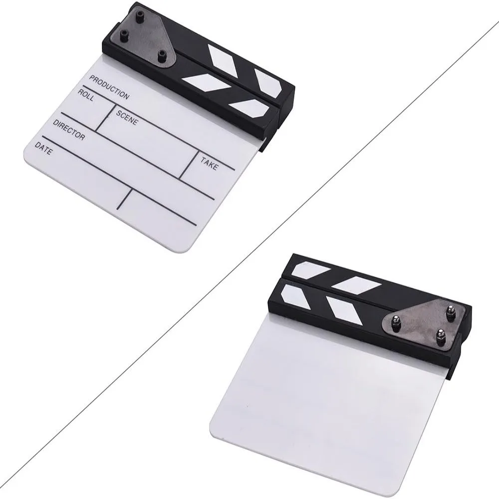 1pcs Waterproof Movie Clapper Board 15CMx16.5CM Dry Erase Acrylic Film Clapboard Director Scene Clapperboard Shoot Props