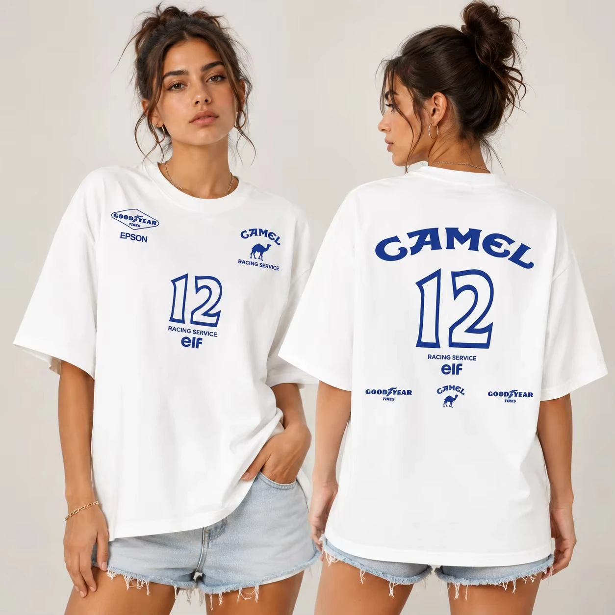 2026 Retro Car Camel Motocycle T-Shirt Vintage Cotton Tops Tee Short Sleeve Casual Streetwear Women Men Clothing Motosport Ins