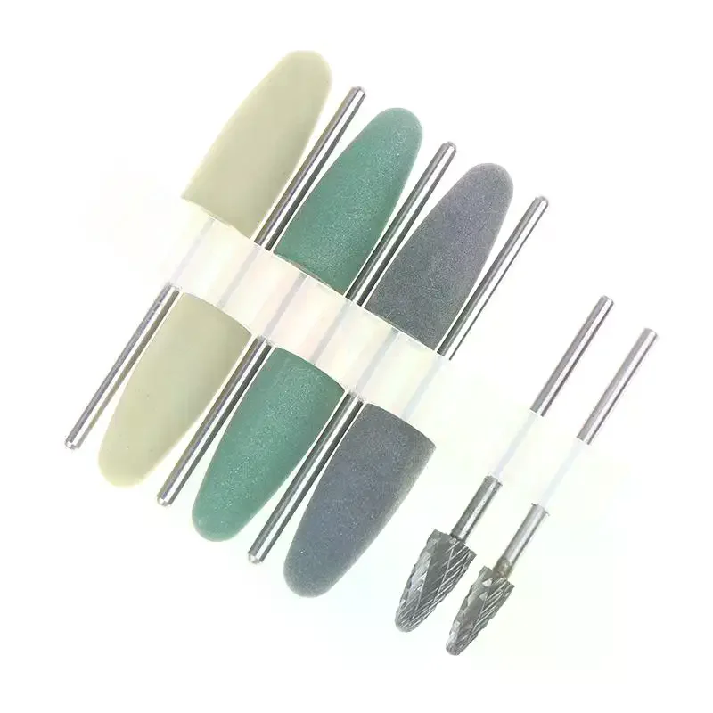 

Dental Resin Base Acrylic Polishing Kit Drill Polisher Rotary Tools 6pcs Silison Rubber Polish+2pcs Tungsten Carbide Polish