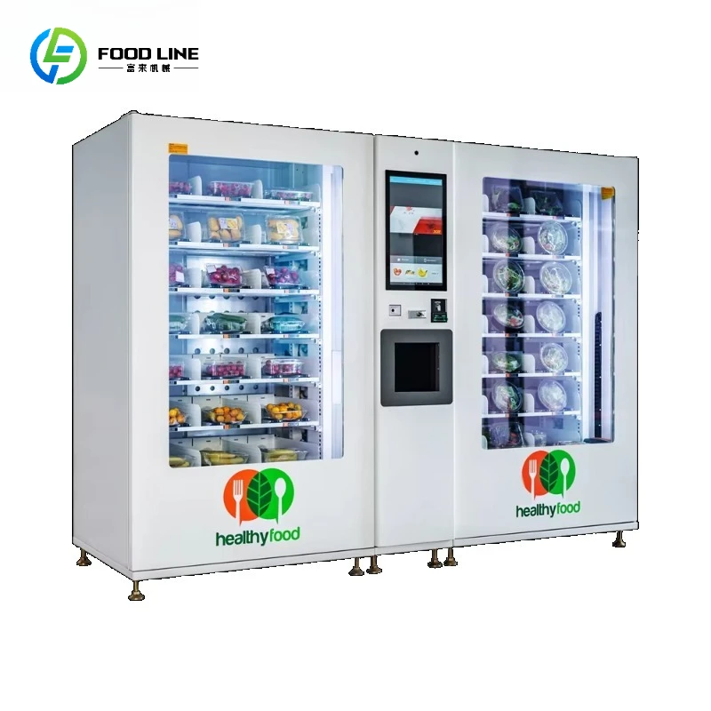 Master  Slave Fresh Food Vending Machines with SDK Function Cloud-Based Management for Healthy Vegetables Fruits Egg Customized