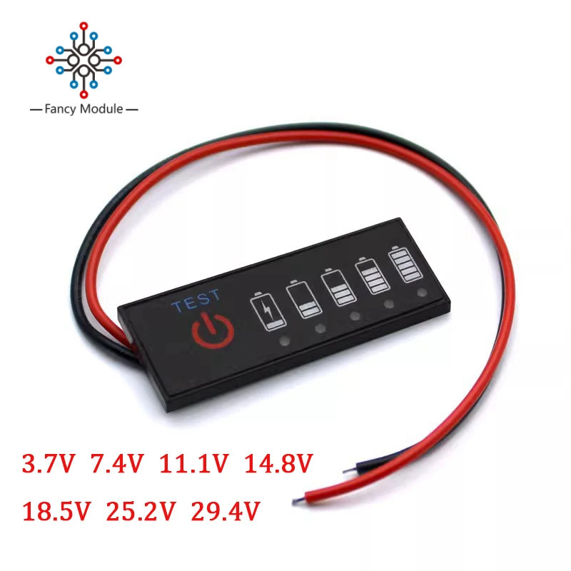 

Battery Level Display Power Indicator Anti-Reverse Connection Function For Led Voltage Display Lithium Capacity Charging Test